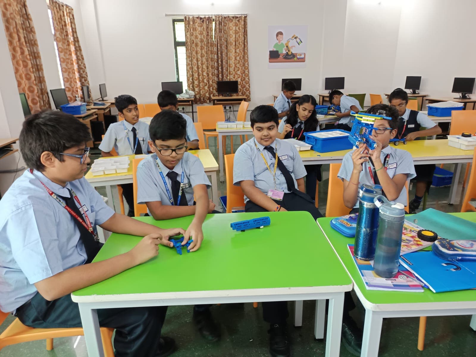 Hands-on STEM learning session with students